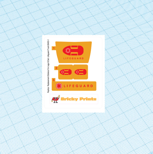 Replica Replacement sticker  Set: City Coast Guard Lifeguard Truck 60453