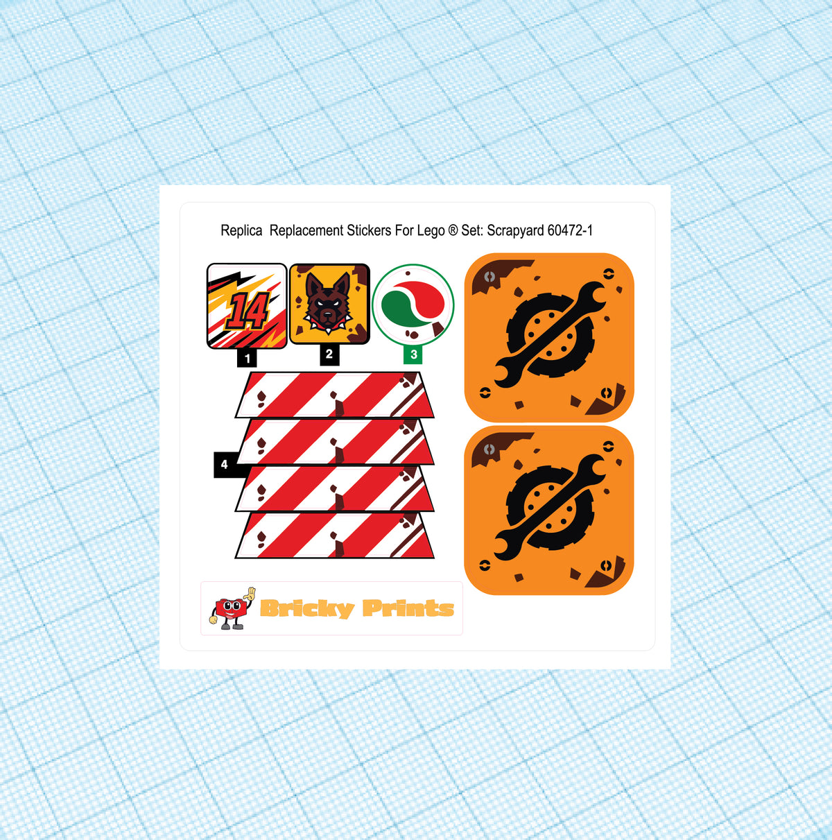 Replica Replacement sticker Set: City Traffic Scrapyard 60472