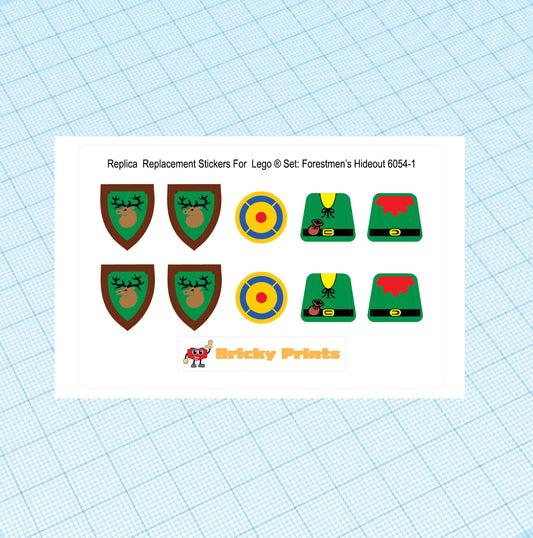 Replica Replacement sticker set: Classic Castle Forestmen's Hideout 6054