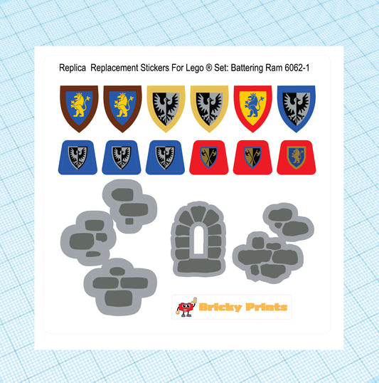 Replica Replacement sticker set: Classic Castle Battering Ram 6062