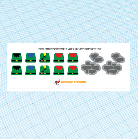 Replica Replacement sticker set: Classic Castle Camouflaged Outpost 6066