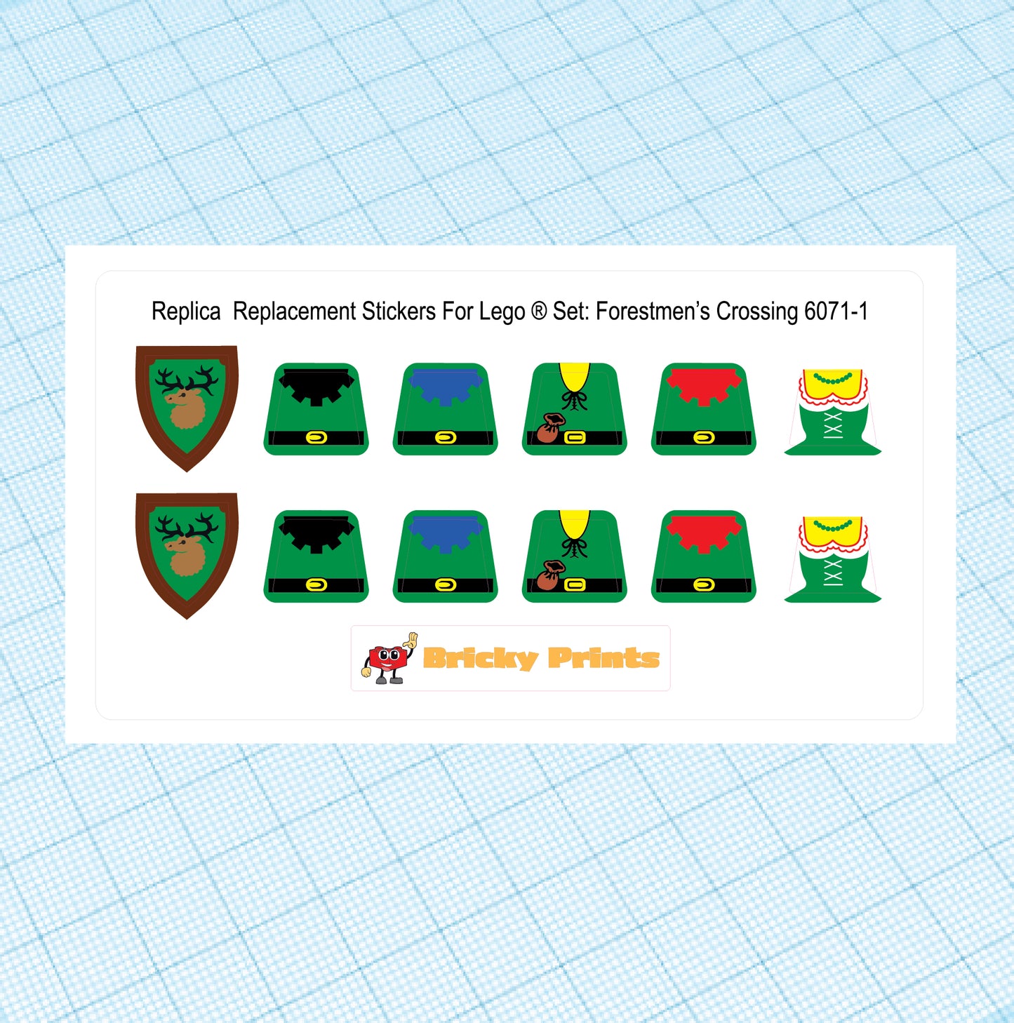Replica Replacement sticker set: Classic Castle Forestmen's Crossing 6071