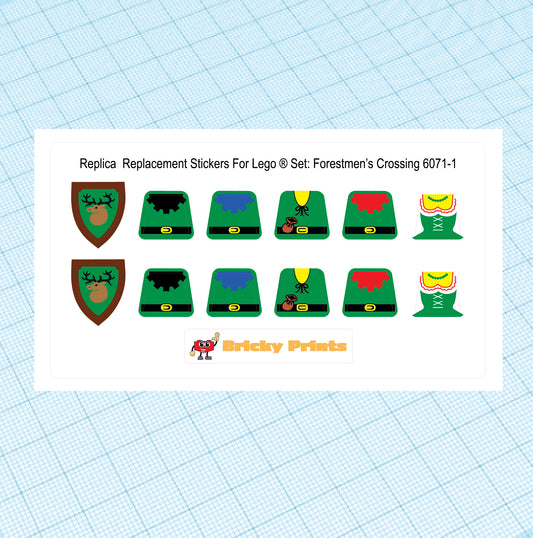 Replica Replacement sticker set: Classic Castle Forestmen's Crossing 6071