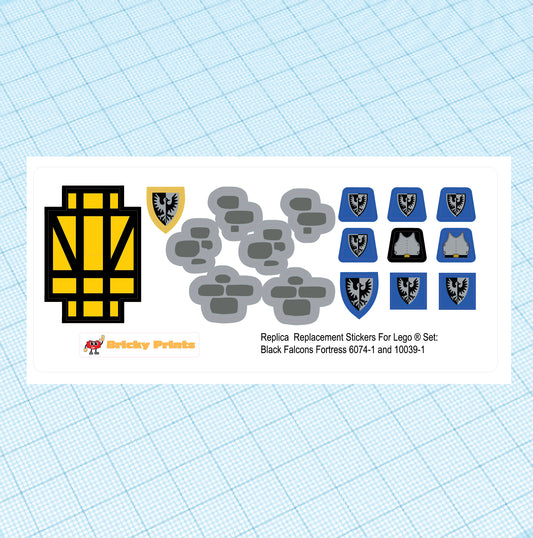 Replica Replacement sticker set: Classic Castle Black Falcon's Fortress 6074