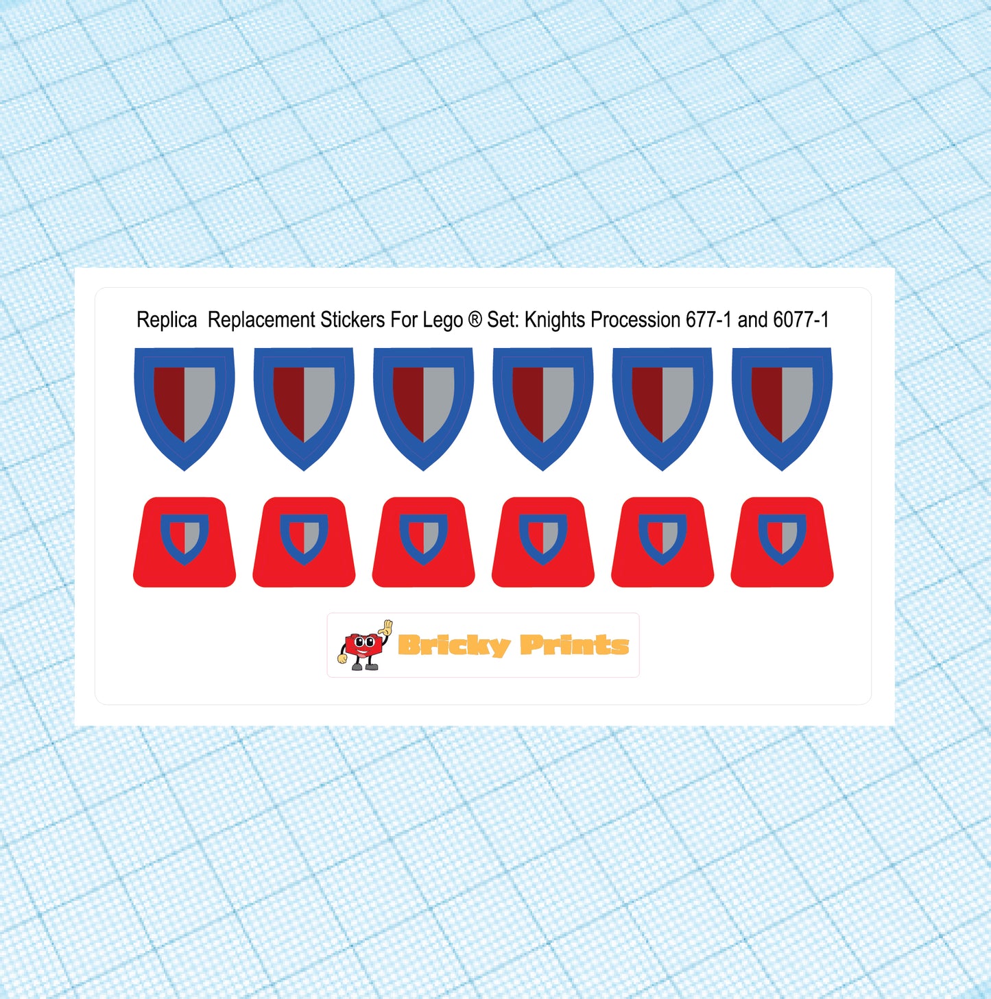 Replica Replacement sticker set: Classic Castle Knight's Procession 6077