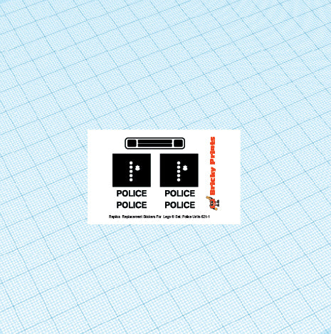 Replica Replacement sticker Set: Classic Town Police Car 621-1