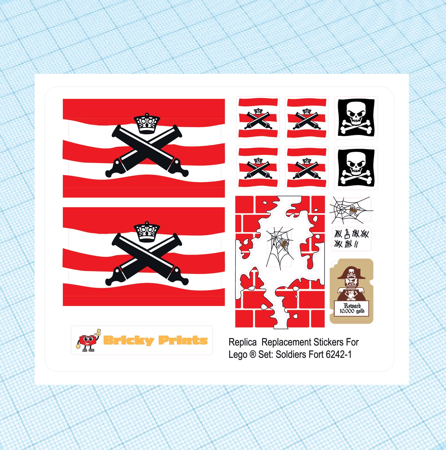 Replica Replacement sticker set: Pirates II Soldiers Fort 6242