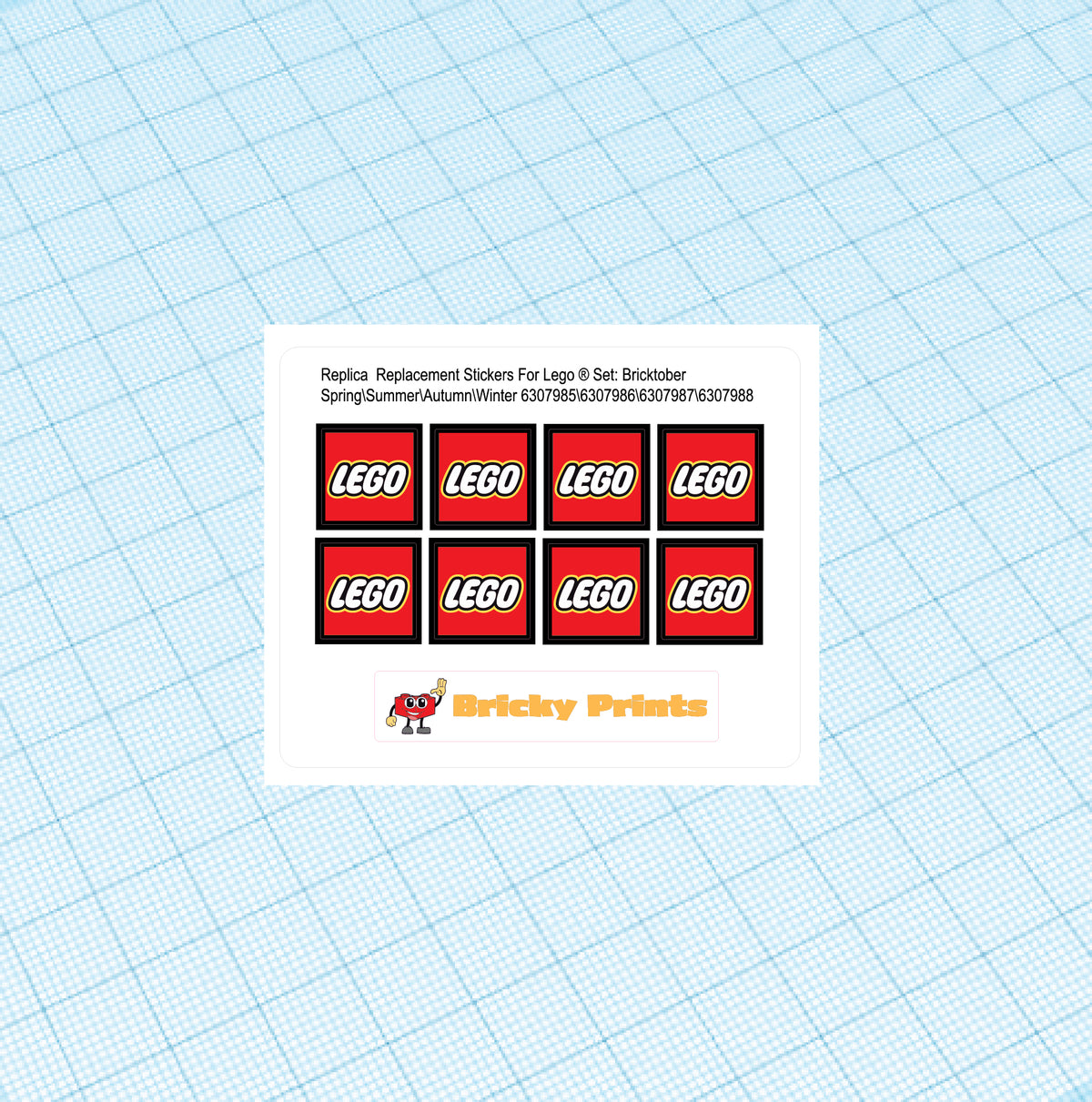 Replica Replacement sticker set: Bricktober Season Set 44 - Winter (2019 Toys R Us Exclusive) 6307988