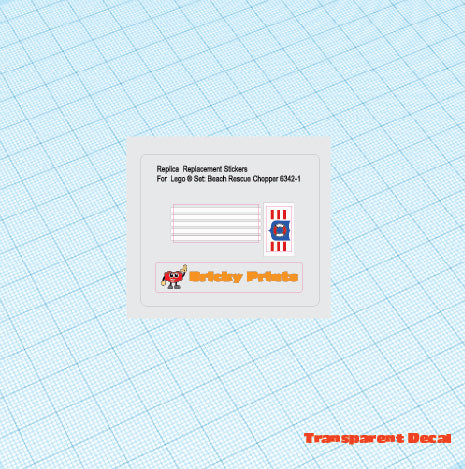 Replica Replacement sticker set: Classic Town Rescue Chopper 6342