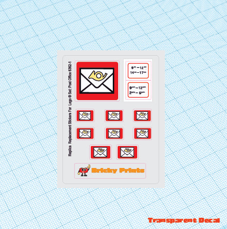 Replica Replacement sticker set: Classic Town Post Office 6362