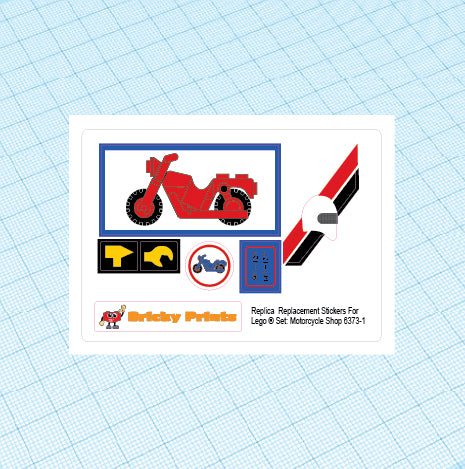 Replica Replacement sticker set: Classic Town Traffic Town Motorcycle Shop 6373