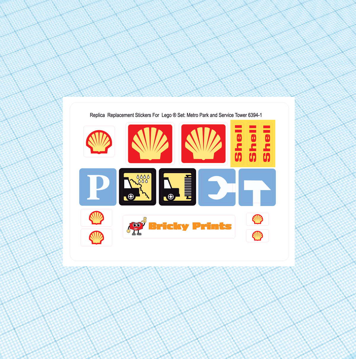 Replica Replacement sticker set: Classic Town Metro Park and Service Tower 6394