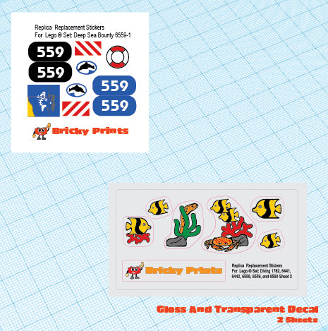 Replica Replacement sticker set: Classic Town Divers Deep Sea Bounty 6559