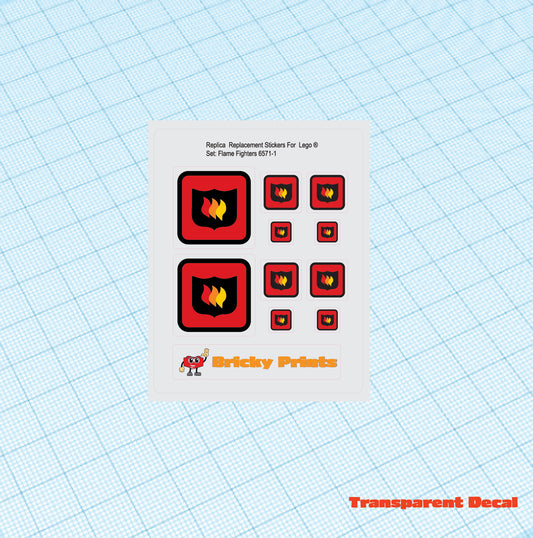 Replica Replacement sticker set: Classic Town Fire Flame Fighters 6571