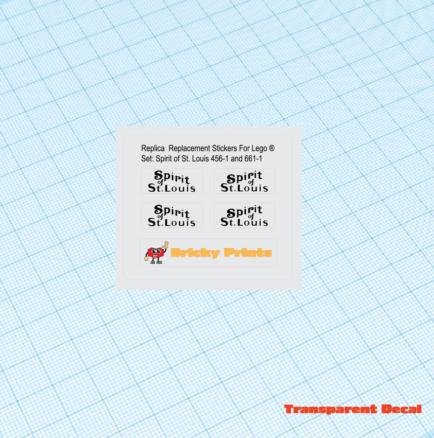 Replica Replacement sticker set: Spirit of St. Louis 661