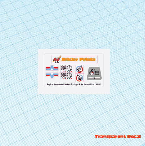 Replica Replacement sticker set: Classic Town Launch Command aunch Evac 1 6614