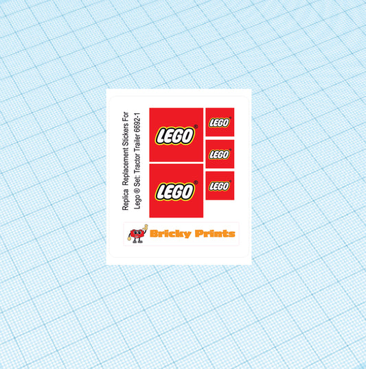 Replica Replacement sticker set: Classic Town Cargo 6692-1 - Tractor Trailer