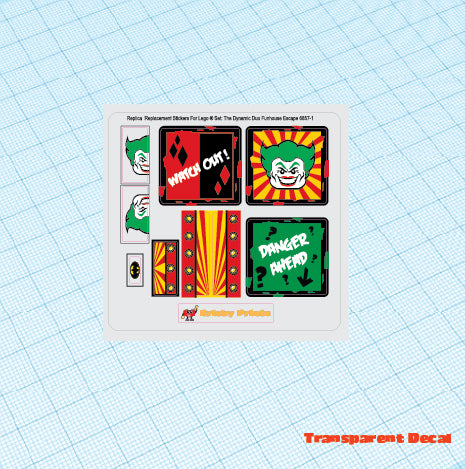 Replica Replacement sticker Set: The Dynamic Duo Funhouse Escape 6857