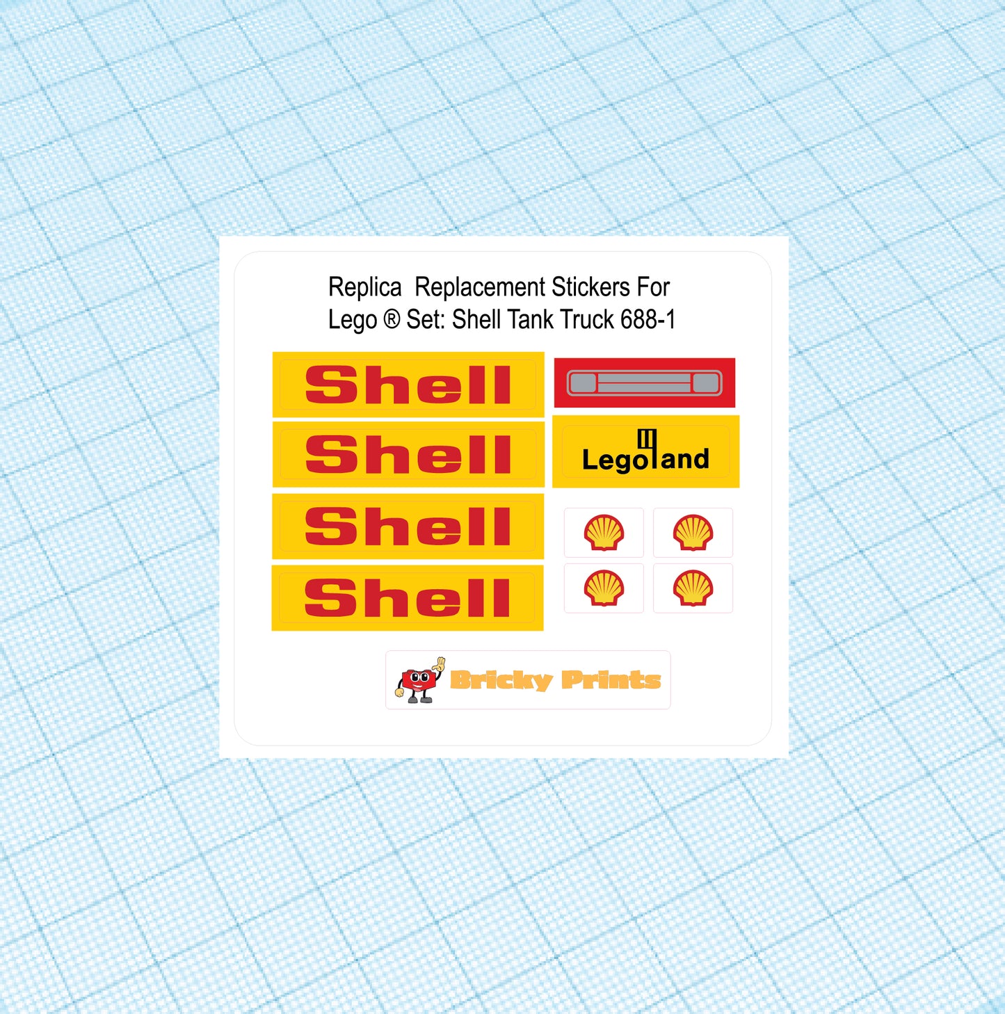 Replica Replacement sticker set: Shell Tank Truck 688