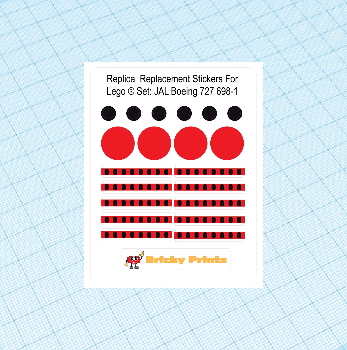Replica Replacement sticker set: JAL Boeing 727 698