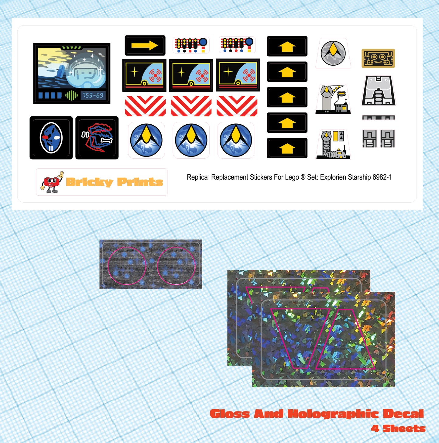Replica Replacement sticker set: Explorien Starship 6982