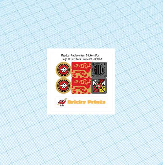 Replica Replacement sticker set: Kai's Fire Mech 70500