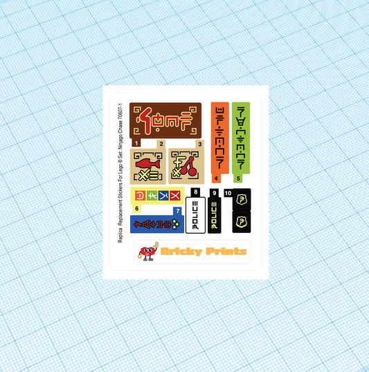 Replica Replacement sticker set: Ninja City Chase 70607