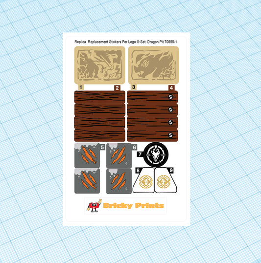 Replica Replacement sticker set: Dragon Pit 70655