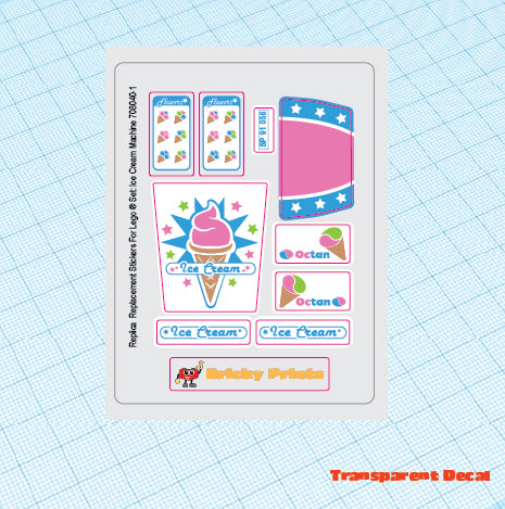 Replica Replacement sticker Set: Ice Cream Machine 70804