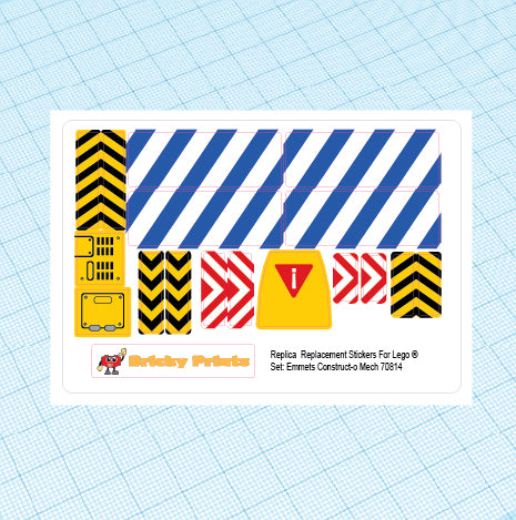 Replica Replacement sticker Set: Emmet's Construct - o - Mech 70814