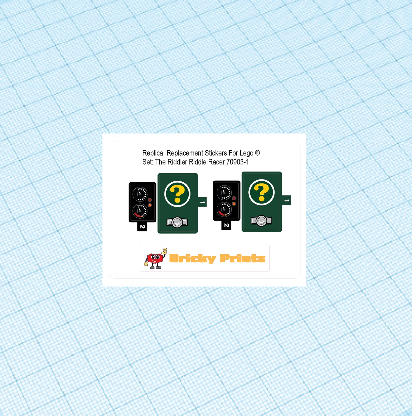 Replica Replacement sticker Set: The Riddler Riddle Racer 70903