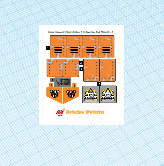 Replica Replacement sticker Set: Bane Toxic Truck Attack 70914