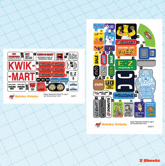 Replica Replacement sticker set: The Kwik-E-Mart 71016