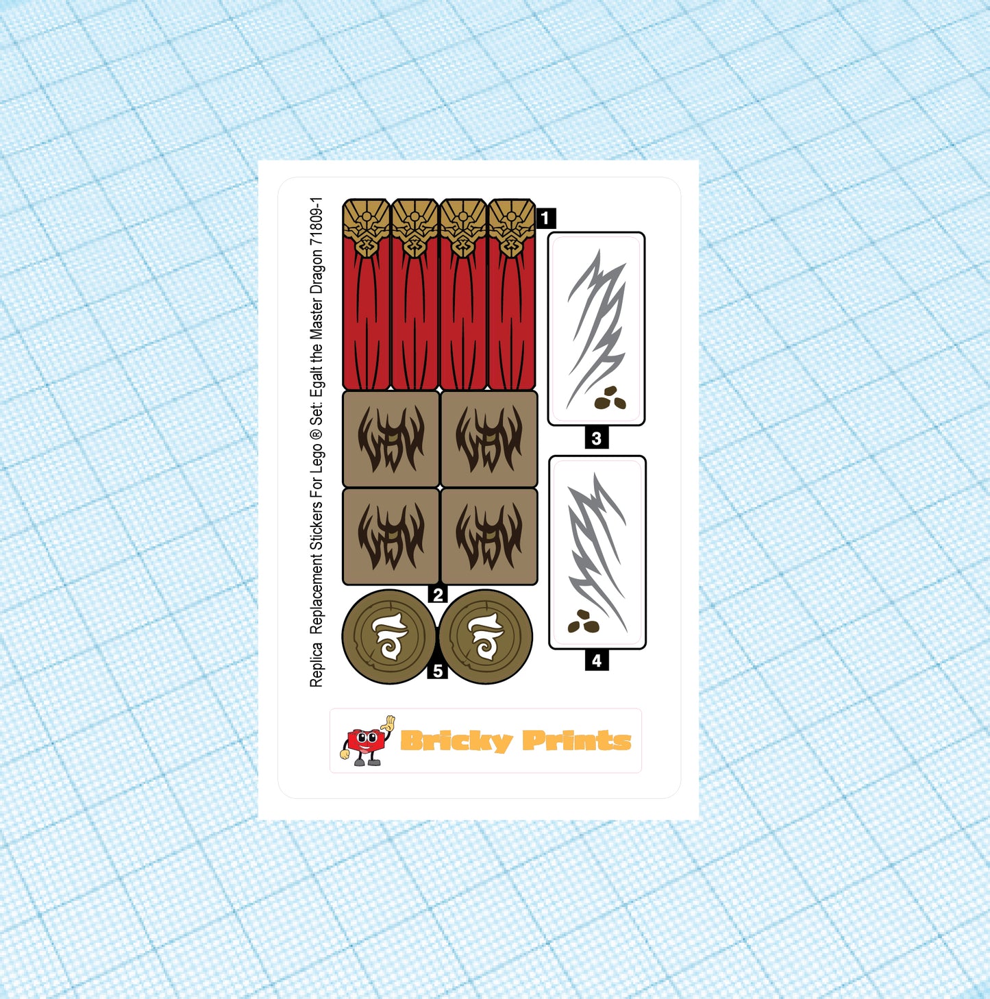 Replica Replacement sticker set: Egalt the Master Dragon 71809