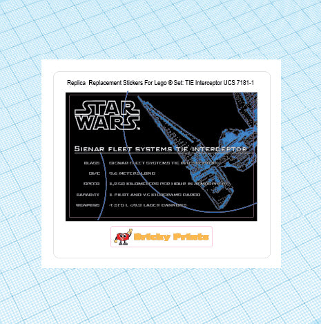 Replica Replacement sticker Set: TIE Interceptor UCS 7181