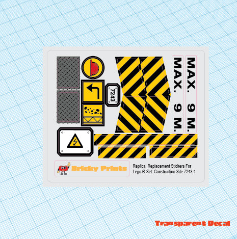 Replica Replacement sticker Set: City Construction 7243 - Construction Site