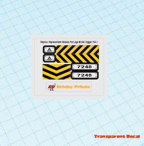 Replica Replacement sticker Set: City Construction 7248 - Digger