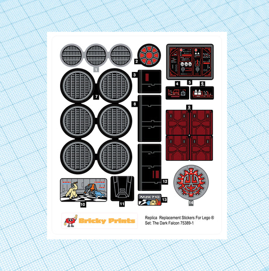 Replica Replacement sticker Set: The Dark Falcon 75389