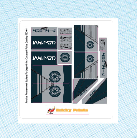 Replica Replacement sticker Set: Coruscant Police Gunship 75046