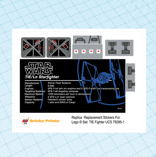 Replica Replacement sticker Set: UCS TIE Fighter 75095-1