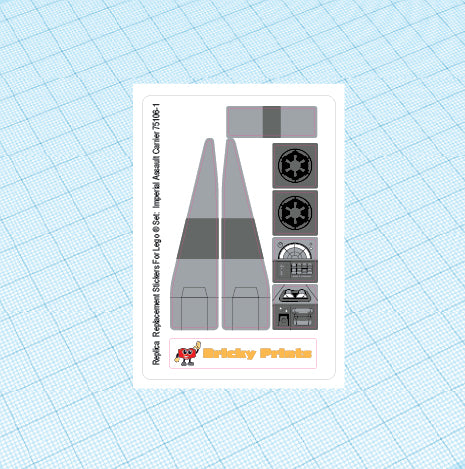 Replica Replacement sticker Set: Imperial Assault Carrier 75106