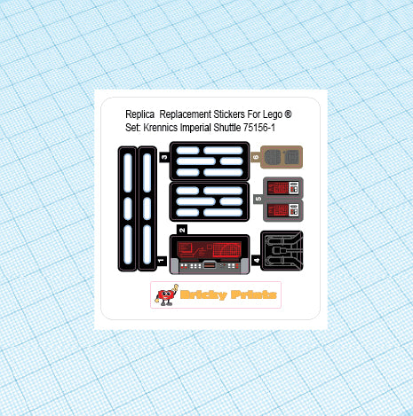Replica Replacement sticker Set: Krennic's Imperial Shuttle 75156