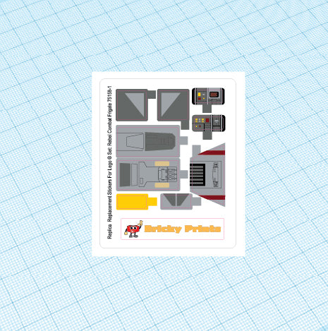 Replica Replacement sticker Set: Rebel Combat Frigate 75158