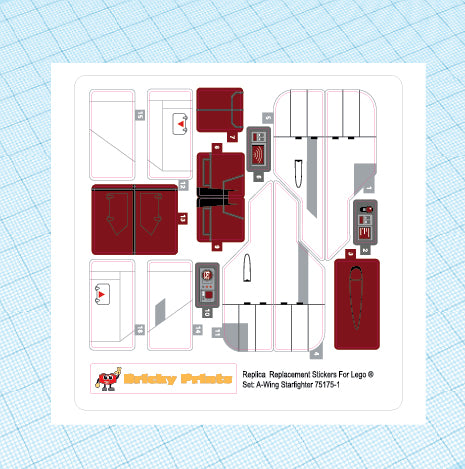 Replica Replacement sticker Set: A-Wing Starfighter 75175