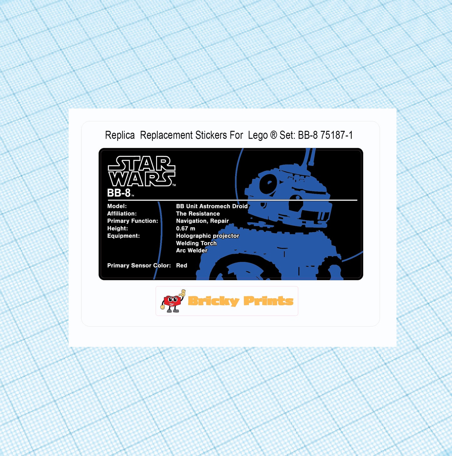Replica Replacement sticker set: BB-8 75187