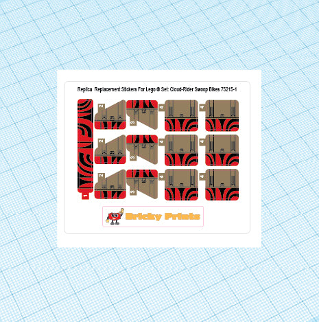 Replica Replacement sticker Set: Cloud-Rider Swoop Bikes 75215