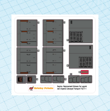 Replica Replacement sticker Set: Imperial Conveyex Transport 75217