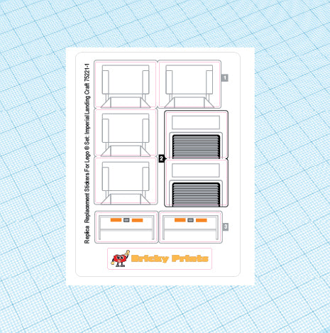 Replica Replacement sticker Set: Imperial Landing Craft 75221