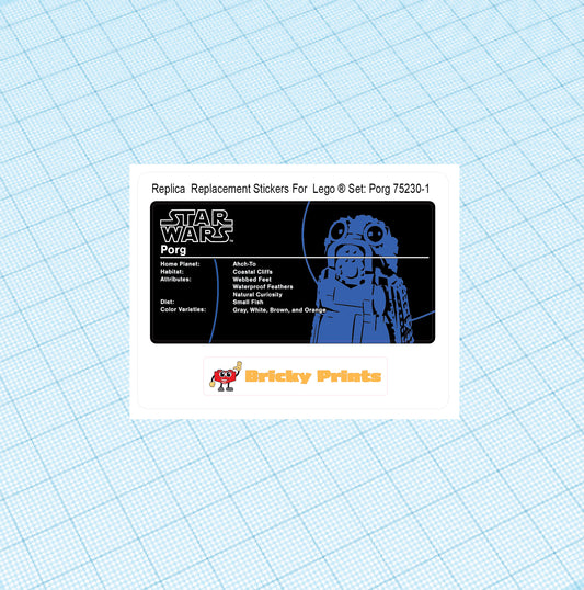 Replica Replacement sticker set: Porg 75230