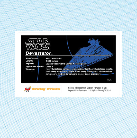 Replica Replacement sticker Set: Imperial Star Destroyer - UCS {2nd edition} 75252